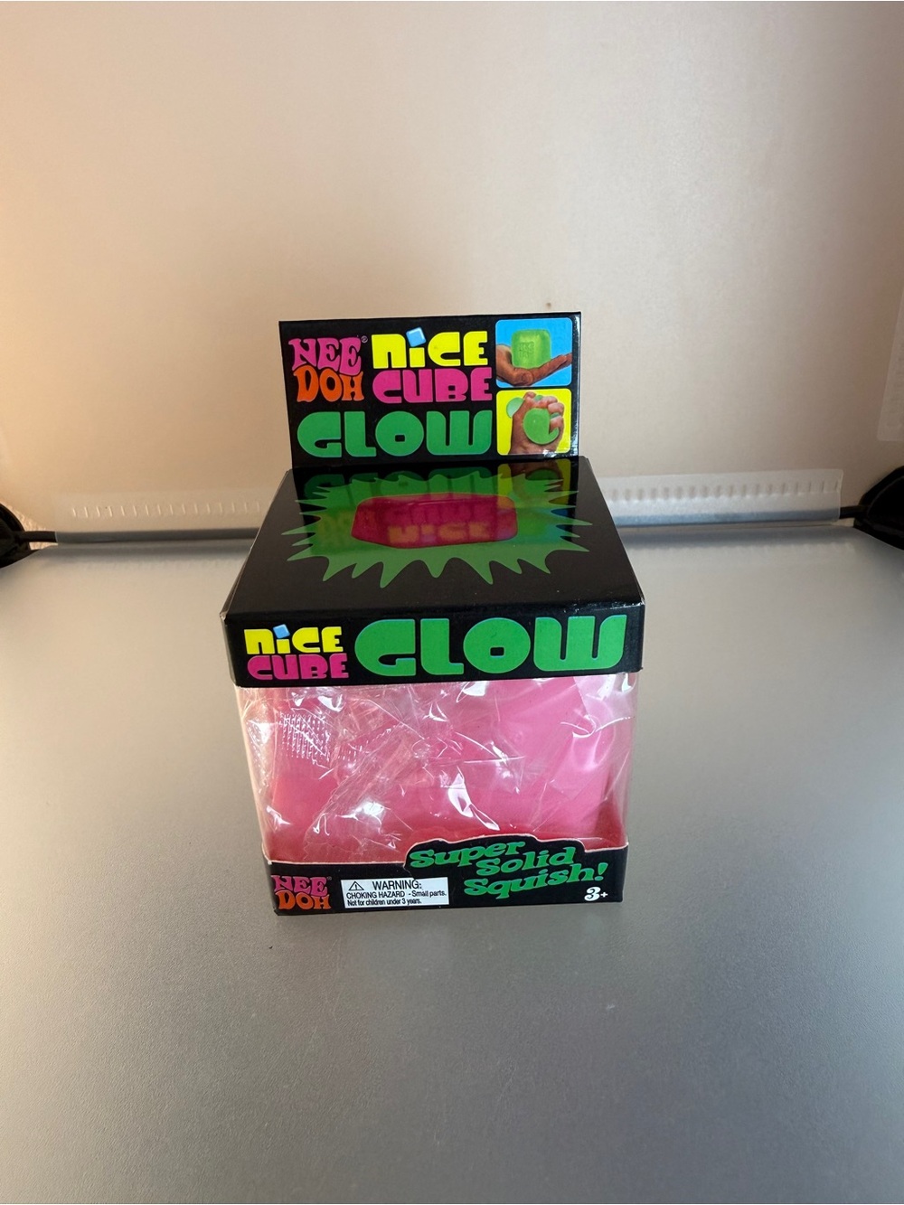 NeeDoh Nice Cube Glow in the Dark Pink Squishy 💕